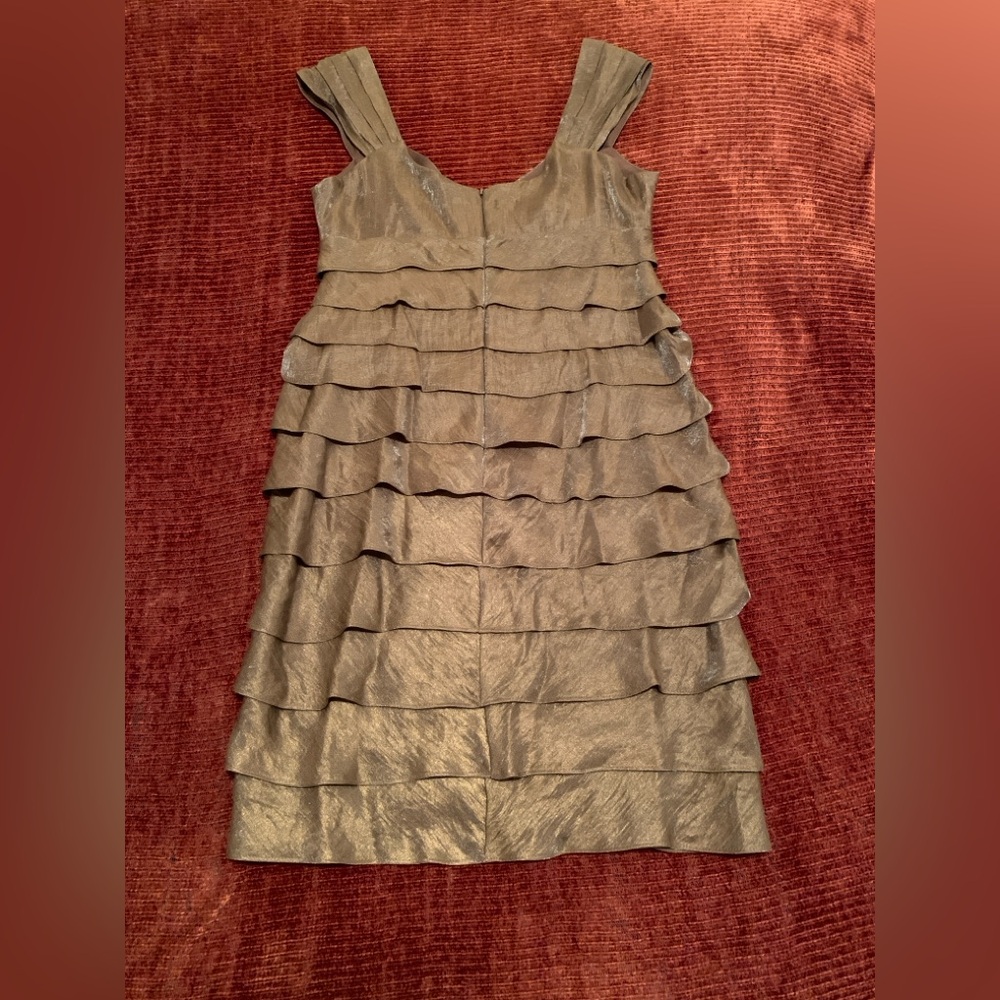 Gold Ruffled-Layers Dress - Picture 3 of 5